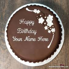 Online write name on beautiful teddy bear cake with your name. Chocolate Birthday Cake Name Edit