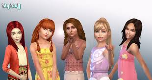 Outfits for child from arte della vita. Girl S Hairstyles Downloads The Sims 4 Catalog