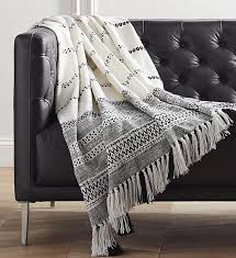 Black And White Throw Blanket With Tassels Jema Black And White Throw With Tassels Reviews Cb2 Decorative Throws Blanket Stylish Bedroom Design White Throws