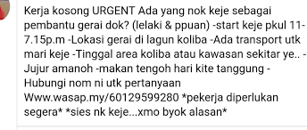 Tuan/puan, permohonan jawatan kosong sebagai technician. Kerja Kosong Area Kuala Terengganu Posts Facebook