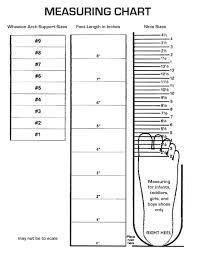 Wheaton Brace Co Products Just Right Arch Support Shoe Size Chart Kids Measurement Chart Foot Measurement