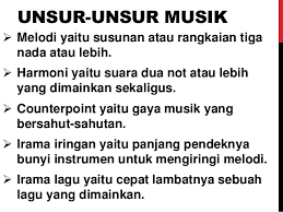Adapun unsur unsur dari seni musik tersebut adalah selain fungsi musik yang telah disebutkan sebelumnya, ternyata seni musik mempunyai peranan yang penting dalam menunjang pekembangan dan pertumbuhan seorang anak. Musik Asia Dan Aransemen Lagu