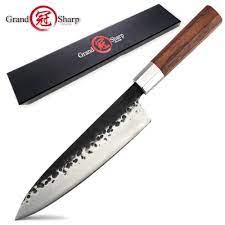 Handmade Chef Knife Japanese Kitchen Knives High Carbon Steel Gyuto Pro Slicing Cooking Tools African Wood Handle Gift Box Kitchen Knives Aliexpress