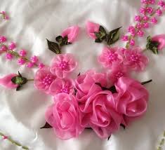 Flores En Cinta Bordados En Cinta Lazo Bordado Bordado
