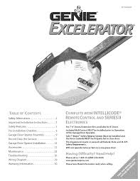 genie excelerator user manual garage