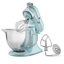 5 qt glass bowl & accessories, azure blue