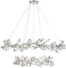 Fine Art Handcrafted Lighting 909140 1 Foret Contemporary Silver Hanging Chandelier Fin 909140 1