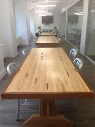 Reclaimed Maple Bowling Lane Wood W Arrows Make A Table Desk Bar Counter Bowling Alley Table Make A Table Wood Slab Table
