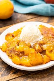 Get the recipe for peach cobbler dump cake i at: Peach Dump Cake 4 Ingredients Julie S Eats Treats