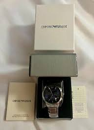 EMPORIO ARMANI AR2448 Men's Watch Chronograph Blue Dial Stainless Steel  Dress