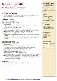 auto body technician resume samples
