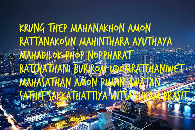 Mga resulta ng larawan para sa Bangkok, Thailand, has the longest capital city name"