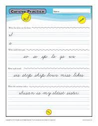 Addresses all 26 letters of the alphabet through writing letters, words, and sentences. Cursive S Letter S Worksheets For Handwriting Practice
