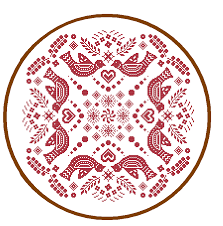 Mandala Cross Stitch Pattern Folk Art Cross Stitch Red Geometric Cross Stitch Tribal Vintage Cross Stitch Cushion Cross Wall Art