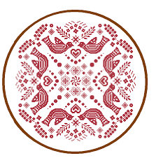 mandala cross stitch pattern folk art cross stitch red geometric cross stitch tribal vintage cross stitch cushion cross wall art