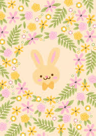 Download Sweet Bunny With Flowers
