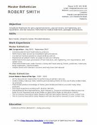 Master Esthetician Resume Samples Qwikresume