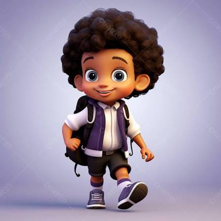 Menino negro com mochila indo para escola — Criativo Dahora