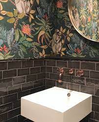 The Large Scale Botanical Print Of Ardmore Savuti 109 1006 Adds Vibrant Flora Fauna To The Smallest Of S Bathroom Design Bathroom Inspiration Bathroom Decor