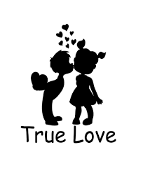 True Love Boy And Girl Kissing Vinyl Decal Custom Date Select Color Silhouette Art Couple Silhouette Love Silhouette