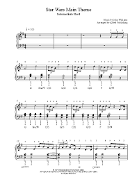 Sheet music star wars piano solo free scores. Star Wars Main Theme By John Williams Piano Sheet Music Intermediate Level