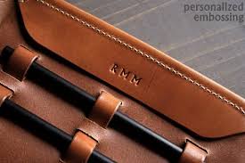 Leather Paint Brush Holder For Artists Soft Leather Pencil Etsy Leather Pencil Case Calligraphy Set Unique Monogram