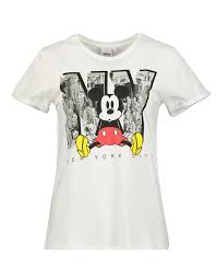 Weisses Damen T Shirt Mit New York Mickey Mouse Print Takko Fashion Shirts Mickey Mouse Shirts T Shirt Damen