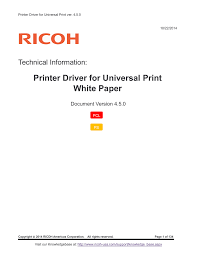Compared with using pcl6 driver for universal print by itself, this utility provides users with a more convenient method of mobile printing. Ricoh Pcl6 Driver Technical Information Manualzz