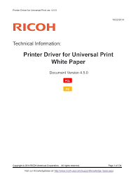 Ricoh Pcl6 Driver Technical Information Manualzz