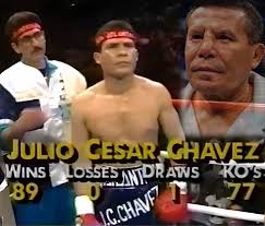 Julio Cesar Chavez went an incredible 89–0–1 before his first loss in 1994,  the longest unbeaten run in boxing history at the time. A streak that may  never be matched.