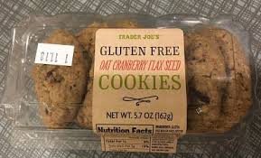 Trader Joe S Gluten Free Oat Cranberry Flax Seed Cookies Trader Joes Gluten Free Gluten Free Oats Trader Joes