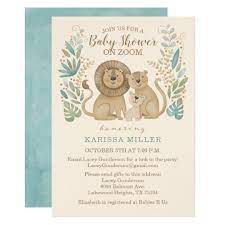 Safari Jungle Lion Baby Shower By Mail Zoom Baby Shower Invitation Lion Baby Shower Baby Shower Invitations For Boys Lion Baby Shower Invitations