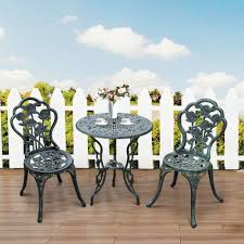 2 Seater Garden Bistro Set Cast Iron Metal Frame Antique Green Outdoor Furniture 2seatergarden Green Outdoor Furniture Bistro Set Outdoor Furniture Sets