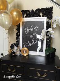 Black and gold forthieth birthday party supplies. Forty And Fabulous Birthday Party 11 Magnolia Lane