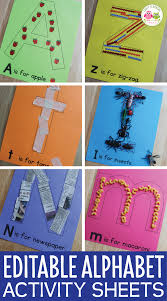 Use Editable Alphabet Activity Sheets For Alphabet Crafts Letter Collages Alphabet Activities Preschool Alphabet Activities Kindergarten Alphabet Activities