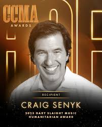 Today, the Canadian Country Music Association® (CCMA®) and its Board of  Directors are honoured to announce Craig Senyk as the 2025 recipient of the  Gary Slaight Music Humanitarian Award, recognizing his extraordinary