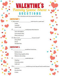 Oct 25, 2021 · valentine's day is one of the most popular occasions all over the world, which is why valentine's day trivia questions are relatable to almost everyone. Valentine Family Game Show Imom