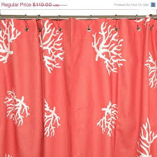Coral Shower Curtain Chevron 72x72 Coral And White Coral Reef Etsy Coral Shower Curtains Chevron Shower Curtain Chevron Curtains
