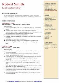 cashier clerk resume samples qwikresume