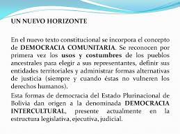 Oraciones con la palabra democracia «la democracia es la mejor forma que existe para que un pueblo conviva con normalidad» «es la democracia lo que hace que todos quieran opinar» Democracia Representativa Participativa Y Comunitaria En Bolivia Ppt Descargar