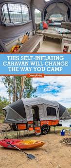 This Self Inflating Caravan Sleeps Up To Six People Plus Fits A Toilet Couch And Kitchen Camping Experience Camping Go Camping
