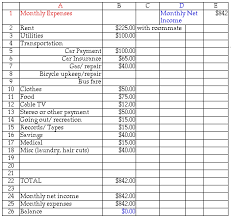 a monthly budget