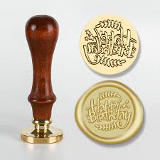 Christmas Series Fire Lacquer Seal Wood Grain Handle+Brass Seal Head(SD-31)