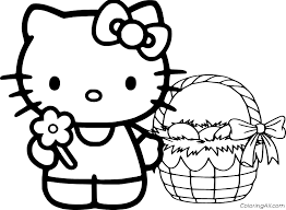 Select from 35919 printable coloring pages of cartoons, animals, nature, bible and many more. Hello Kitty And A Basket Of Eggs Coloring Page Coloringall