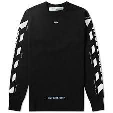 Black And White Long Sleeve Top Mens Off White Long Sleeve Diagonal Temperature Tee 259 Liked On Polyvore Featuring Tops T Sh Off White Long Sleeve White Long Sleeve Shirt Long Sleeve Shirts