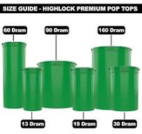 160 Dram Opaque Green Child Resistant Pop Top Bottles (33 qty.)