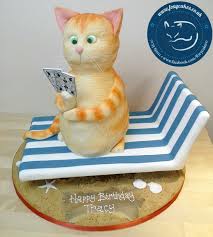 Cat On A Sunbed Cake Made By The Foxy Cake Company Animal Cakes Celebration Cakes Cake