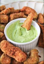 Avocado Fries With Cilantro Lemon Dipping Sauce You Friends Will Be Raving About This Recipe Recipes Cooking Recipes Avocado Fries