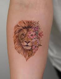Attractive abstract animal face tattoo design. Lion Tattoos Main Themes Tattoo Styles Tattoo Ideas