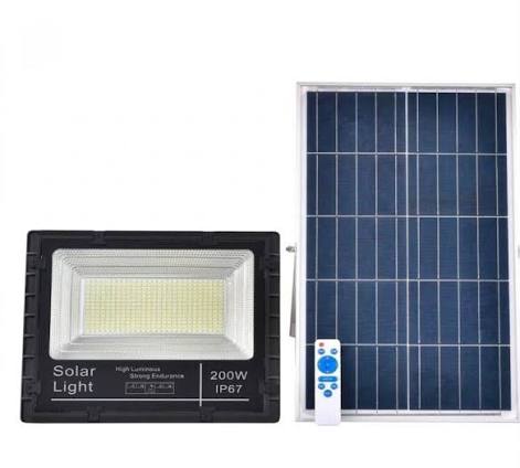 Solar flood lights with panel and battery in Kenya